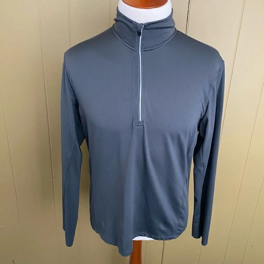 Xersion men M lightweight longsleeve quarter zip pullover grey